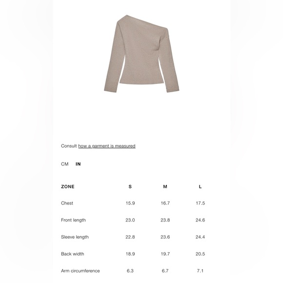 NWT ZARA Asymmetric Gray Soft Off Shoulder Top - Medium - Picture 8 of 12